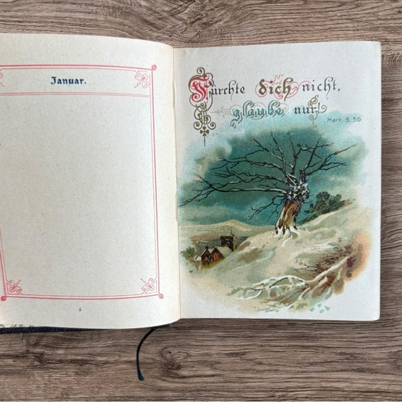 Antique German Birthday Book - Christian Remembrance 1880-1900 - Picture 5 of 9